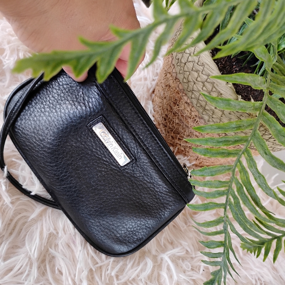 Calvin Klein Black Leather Coin Purse